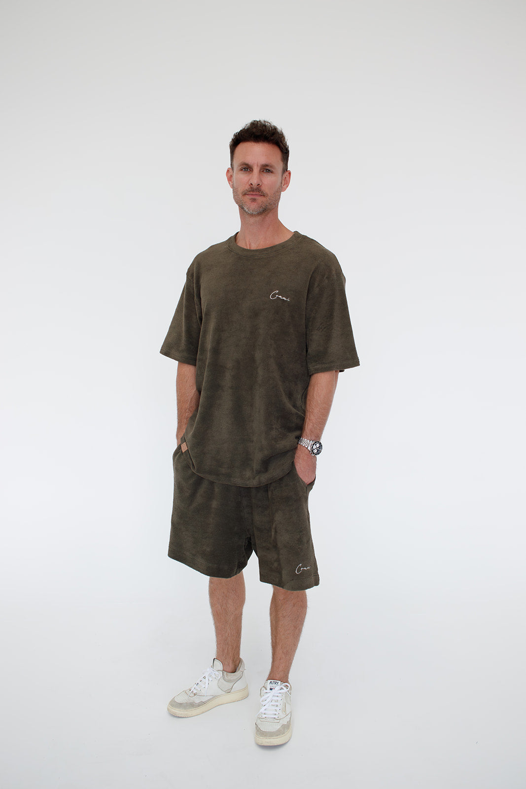 LIFESTYLE TERRY TOWEL SHORT - OLIVE *PRE ORDER ARRIVING MID NOVEMBER