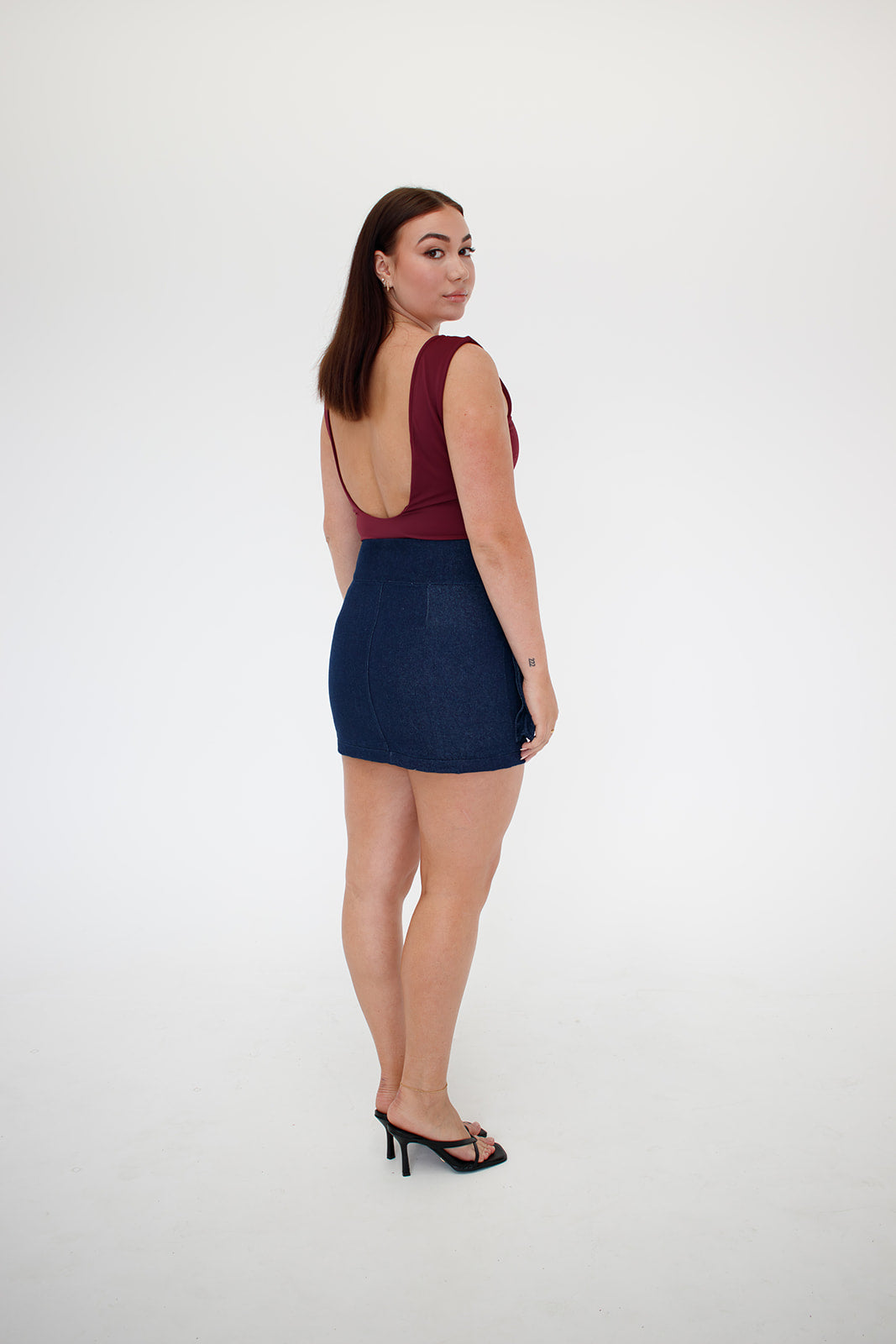 MIMI LOW BACK SECOND SKIN BODYSUIT - WINE